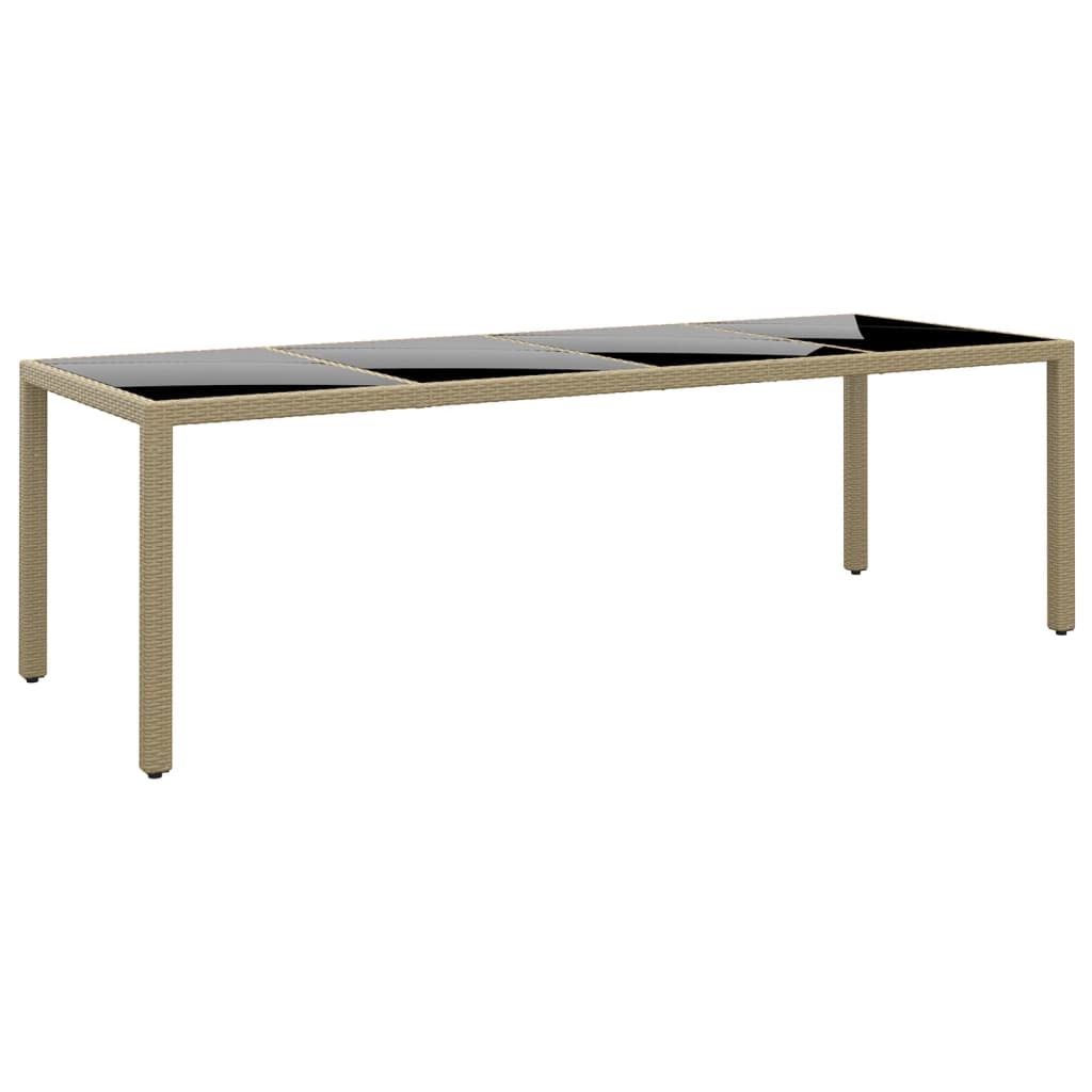 Mesa De Jardín Superficie De Vidrio Ratán Sintético