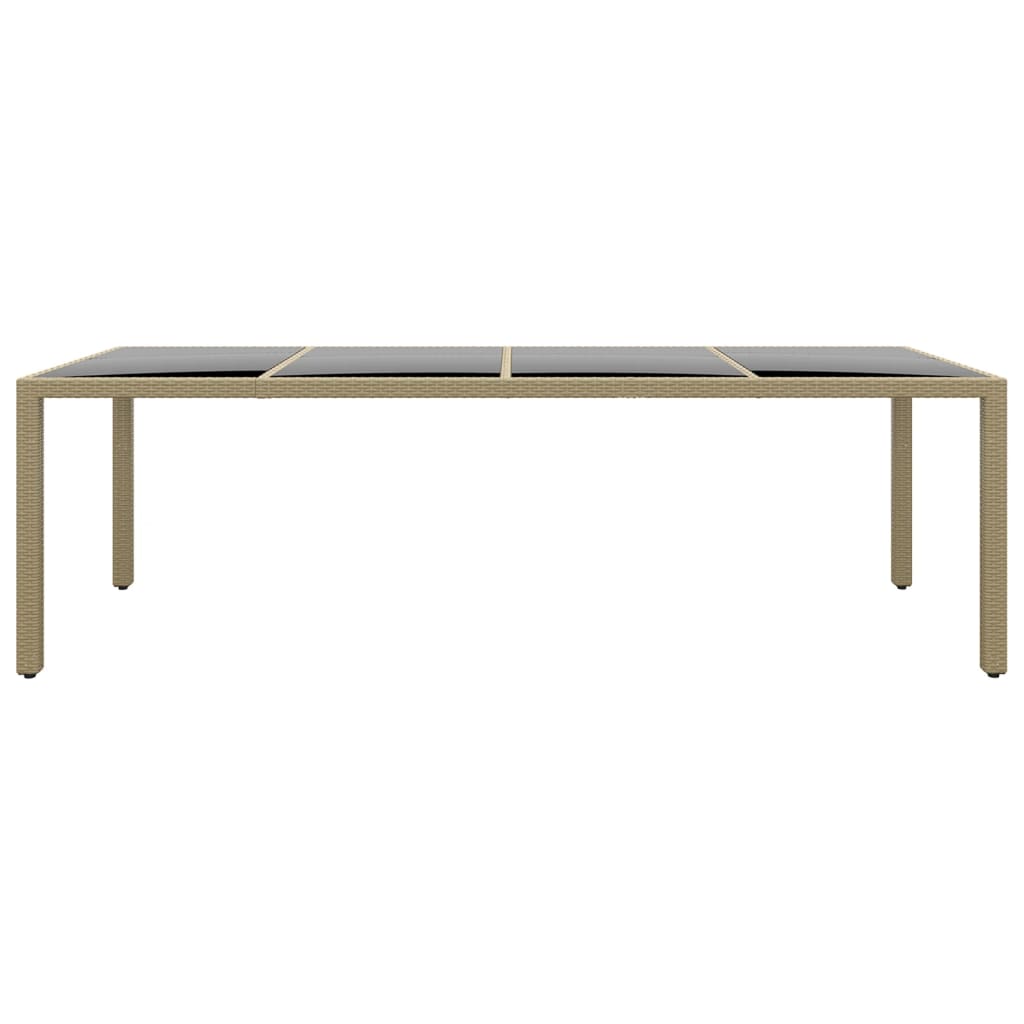 Mesa De Jardín Superficie De Vidrio Ratán Sintético