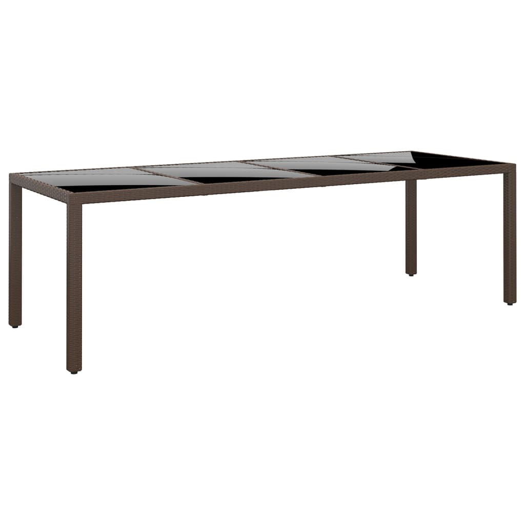 Mesa De Jardín Superficie De Vidrio Ratán Sintético