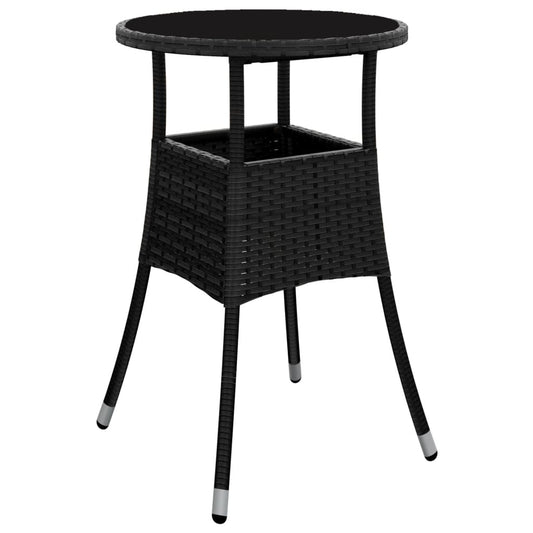 Mesa De Jardín Vidrio Templado Ratán Sintético Ø60X75 Cm