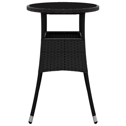 Mesa De Jardín Vidrio Templado Ratán Sintético Ø60X75 Cm
