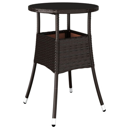 Mesa De Jardín Vidrio Templado Ratán Sintético Ø60X75 Cm