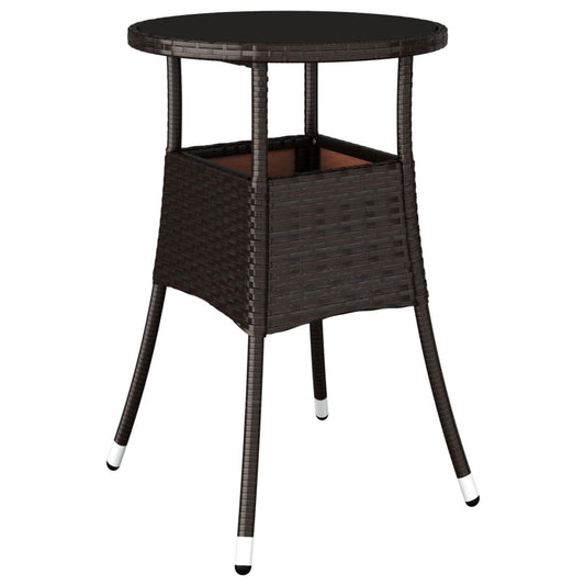 Mesa De Jardín Vidrio Templado Ratán Sintético Ø60X75 Cm