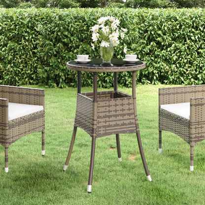 Mesa De Jardín Vidrio Templado Ratán Sintético Ø60X75 Cm