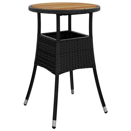 Mesa De Jardín Madera Acacia Y Ratán Sintético Ø60X75 Cm