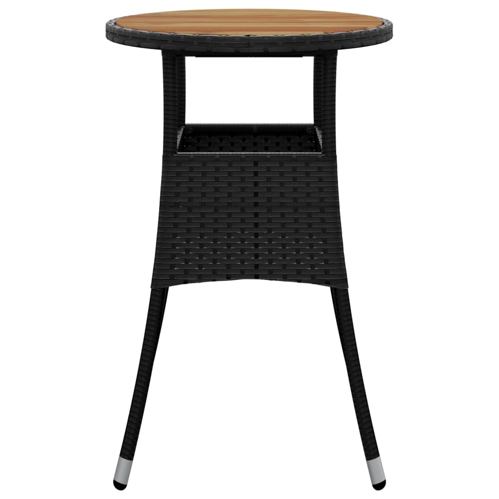Mesa De Jardín Madera Acacia Y Ratán Sintético Ø60X75 Cm