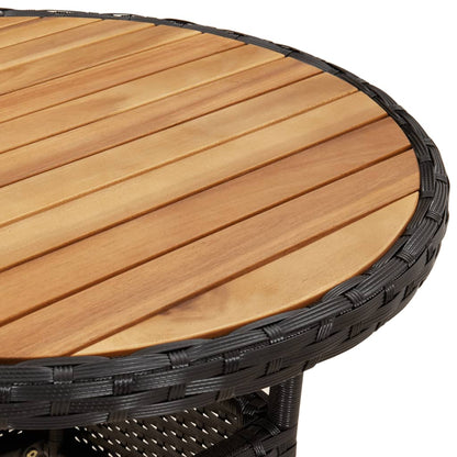 Mesa De Jardín Madera Acacia Y Ratán Sintético Ø60X75 Cm