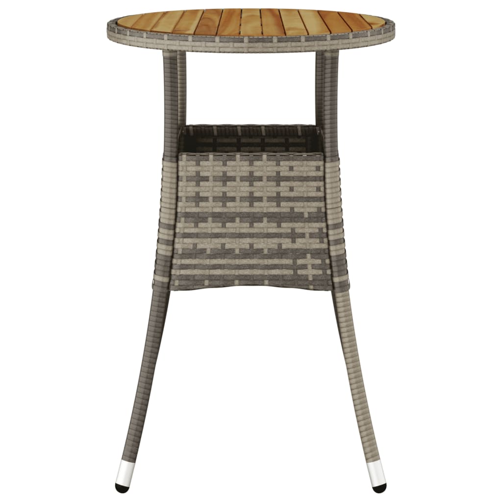 Mesa De Jardín Madera Acacia Y Ratán Sintético Ø60X75 Cm