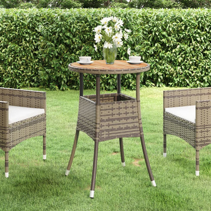 Mesa De Jardín Madera Acacia Y Ratán Sintético Ø60X75 Cm