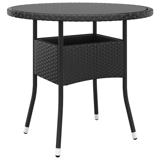 Mesa De Jardín Vidrio Templado Ratán Sintético Ø80X75 Cm