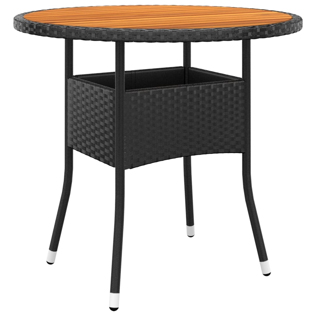 Mesa De Jardín Madera Acacia Y Ratán Sintético Ø80X75 Cm