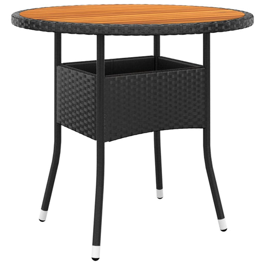 Mesa De Jardín Madera Acacia Y Ratán Sintético Ø80X75 Cm