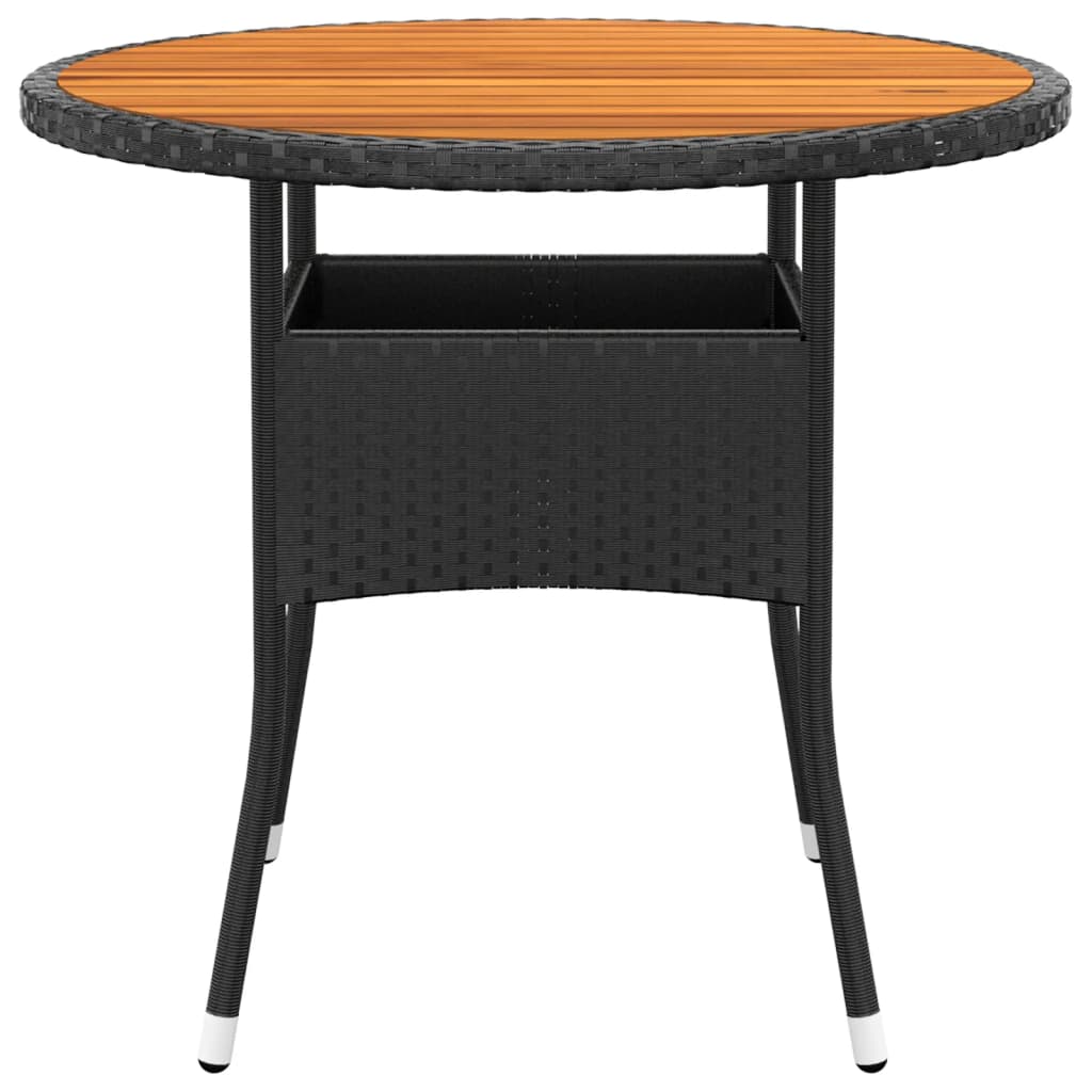 Mesa De Jardín Madera Acacia Y Ratán Sintético Ø80X75 Cm