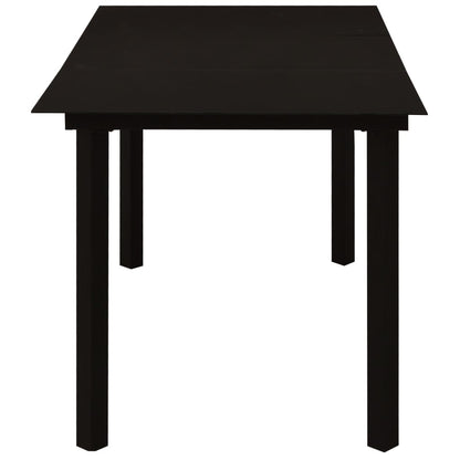 Mesa De Comedor De Jardín Acero Y Vidrio Negra