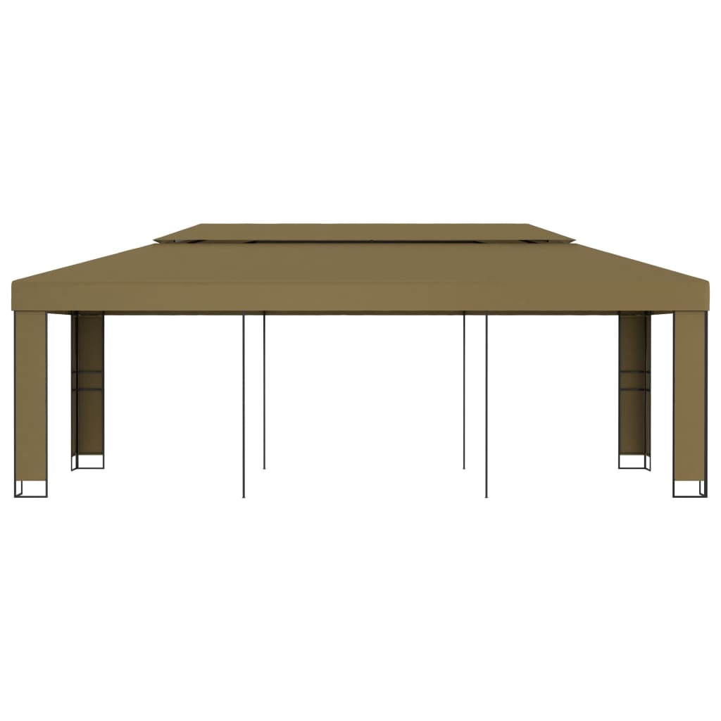 Cenador Con Doble Techo Gris Taupe 180 G/M²