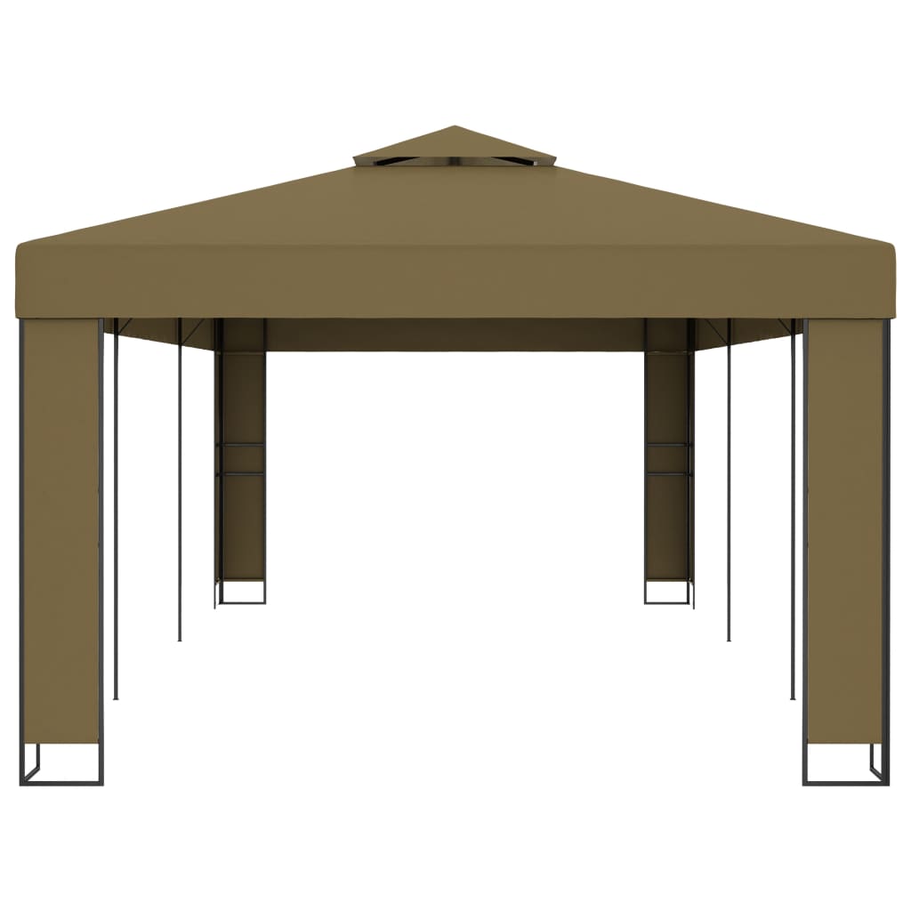 Cenador Con Doble Techo Gris Taupe 180 G/M²