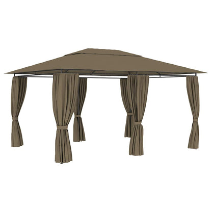 Carpa De Jardín Con Cortinas Gris 4X3 M