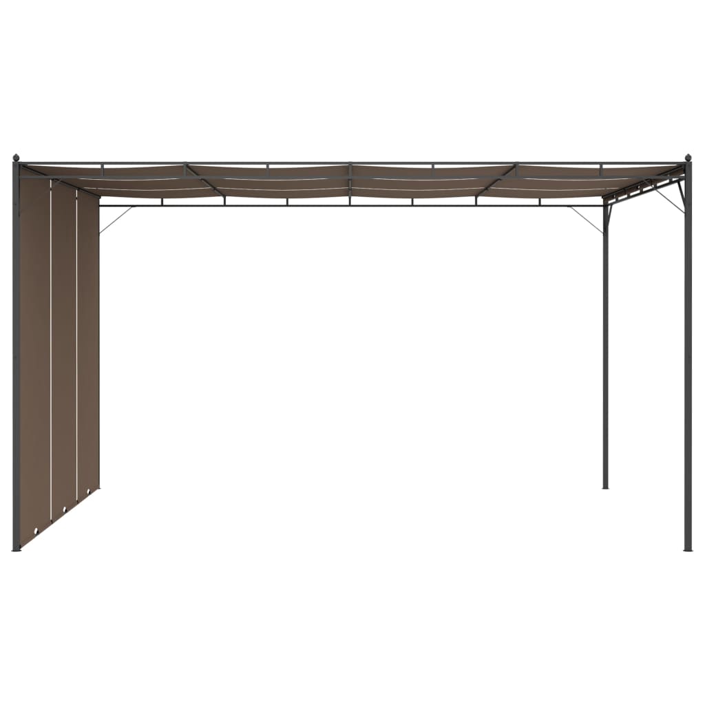 Cenador De Jardín Con Cortina Lateral Gris Taupe 4X3X2,25 M