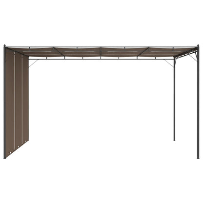 Cenador De Jardín Con Cortina Lateral Gris Taupe 4X3X2,25 M