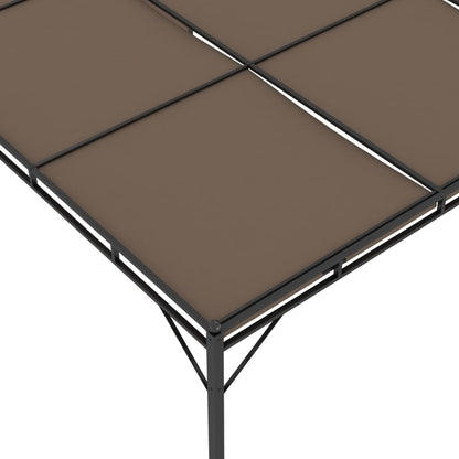 Cenador De Jardín Con Cortina Lateral Gris Taupe 4X3X2,25 M