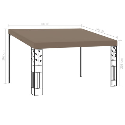 Cenador Con Montaje En La Pared Gris Taupe 4X3X2,5 M