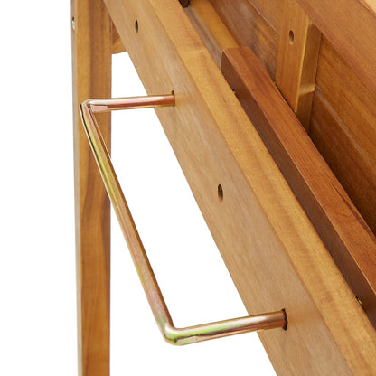 Mesa Alta De Balcón De Madera Maciza De Acacia 90X37X122,5 Cm
