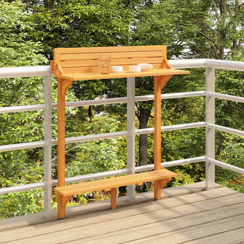 Mesa Alta De Balcón De Madera Maciza De Acacia 90X37X122,5 Cm