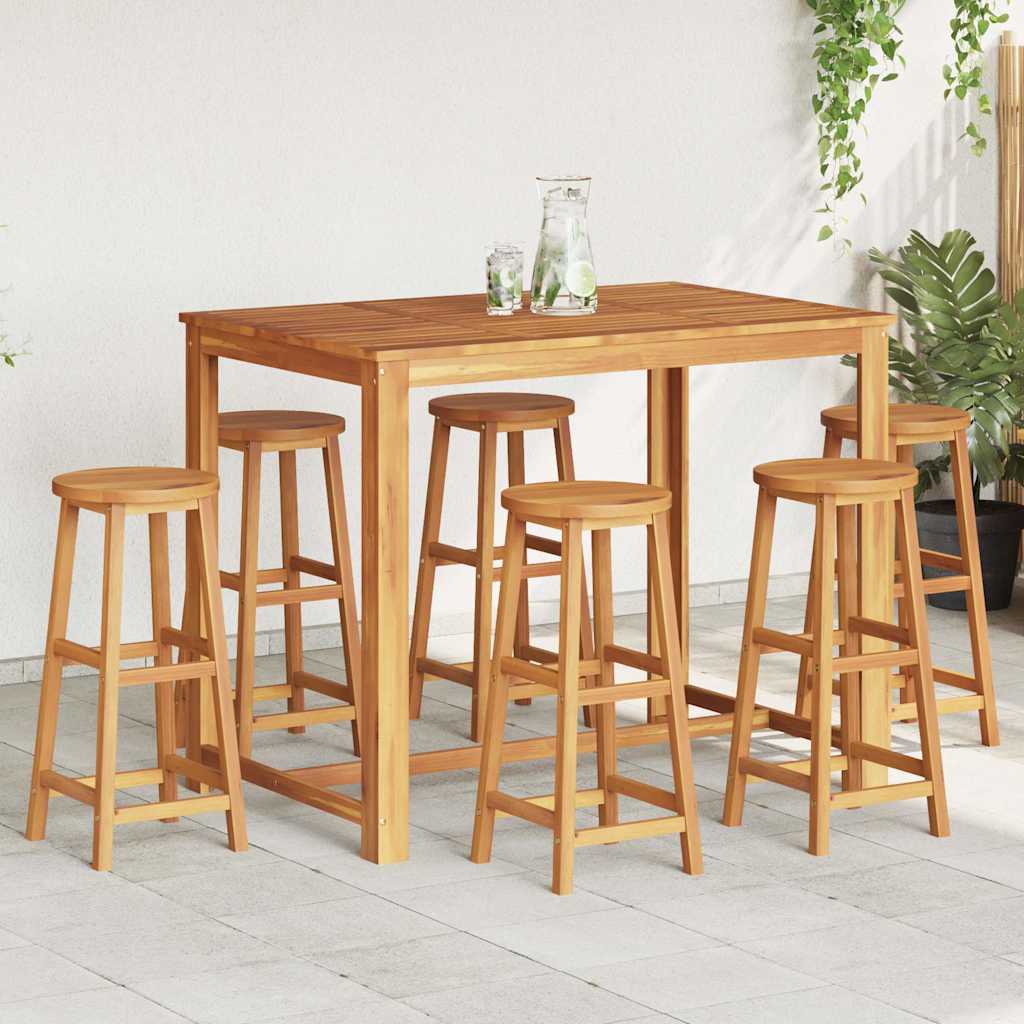 Taburetes De Barra De Cocina 8 Unidades Madera Maciza Acacia