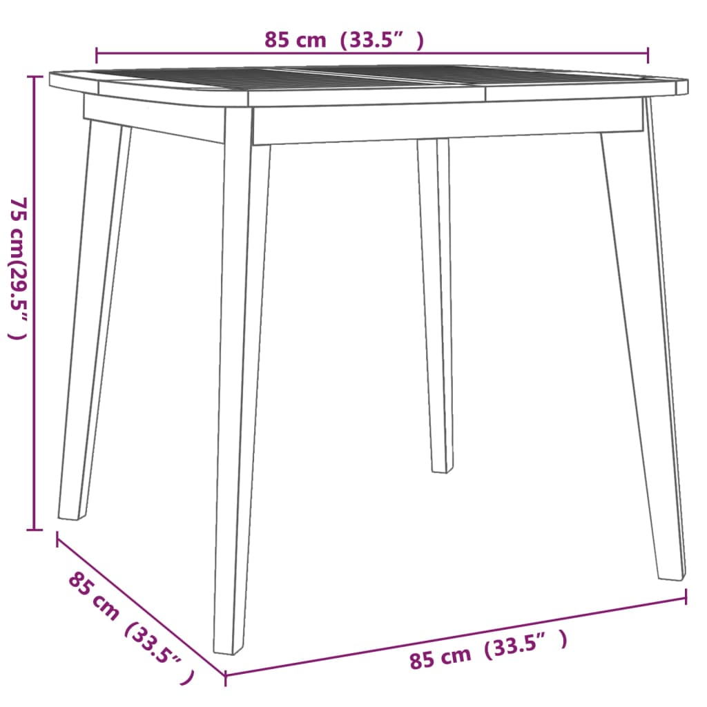 Mesa De Jardín Madera Maciza De Acacia