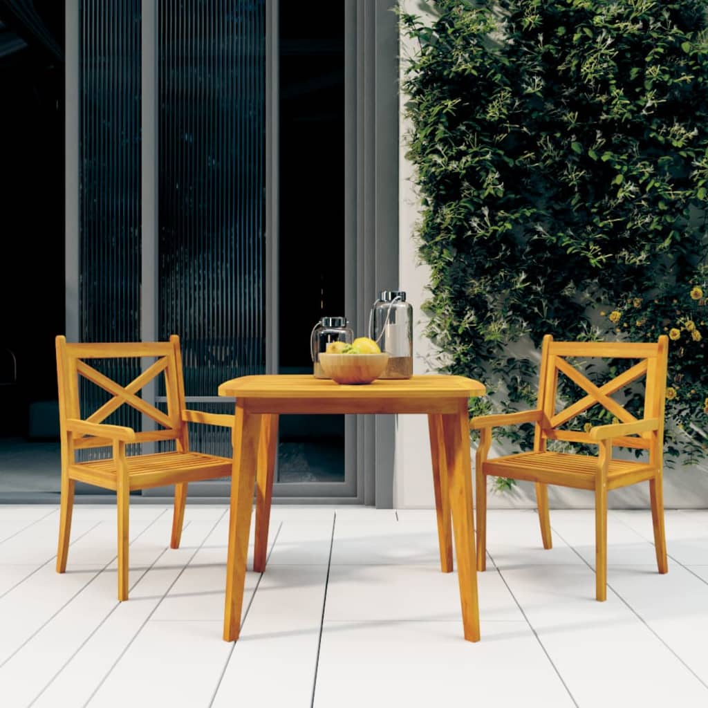 Mesa De Jardín Madera Maciza De Acacia