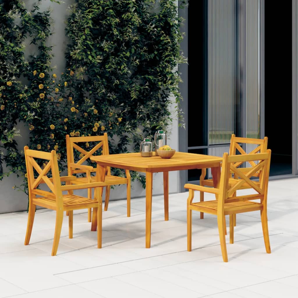 Mesa De Jardín Madera Maciza De Acacia