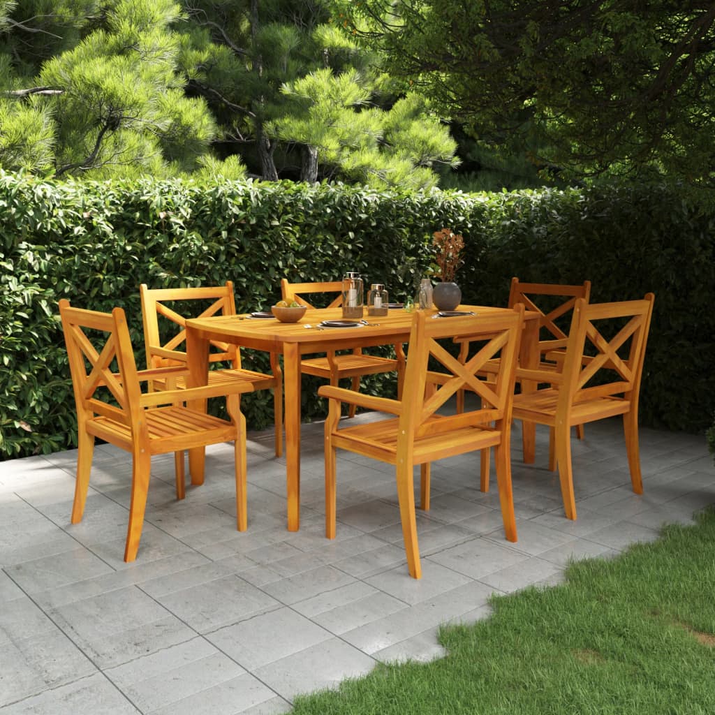 Mesa De Jardín Madera Maciza De Acacia