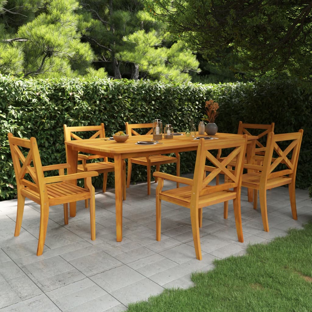 Mesa De Jardín Madera Maciza De Acacia
