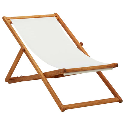 Silla De Playa Plegable De Tela Y Estructura De Madera Roja