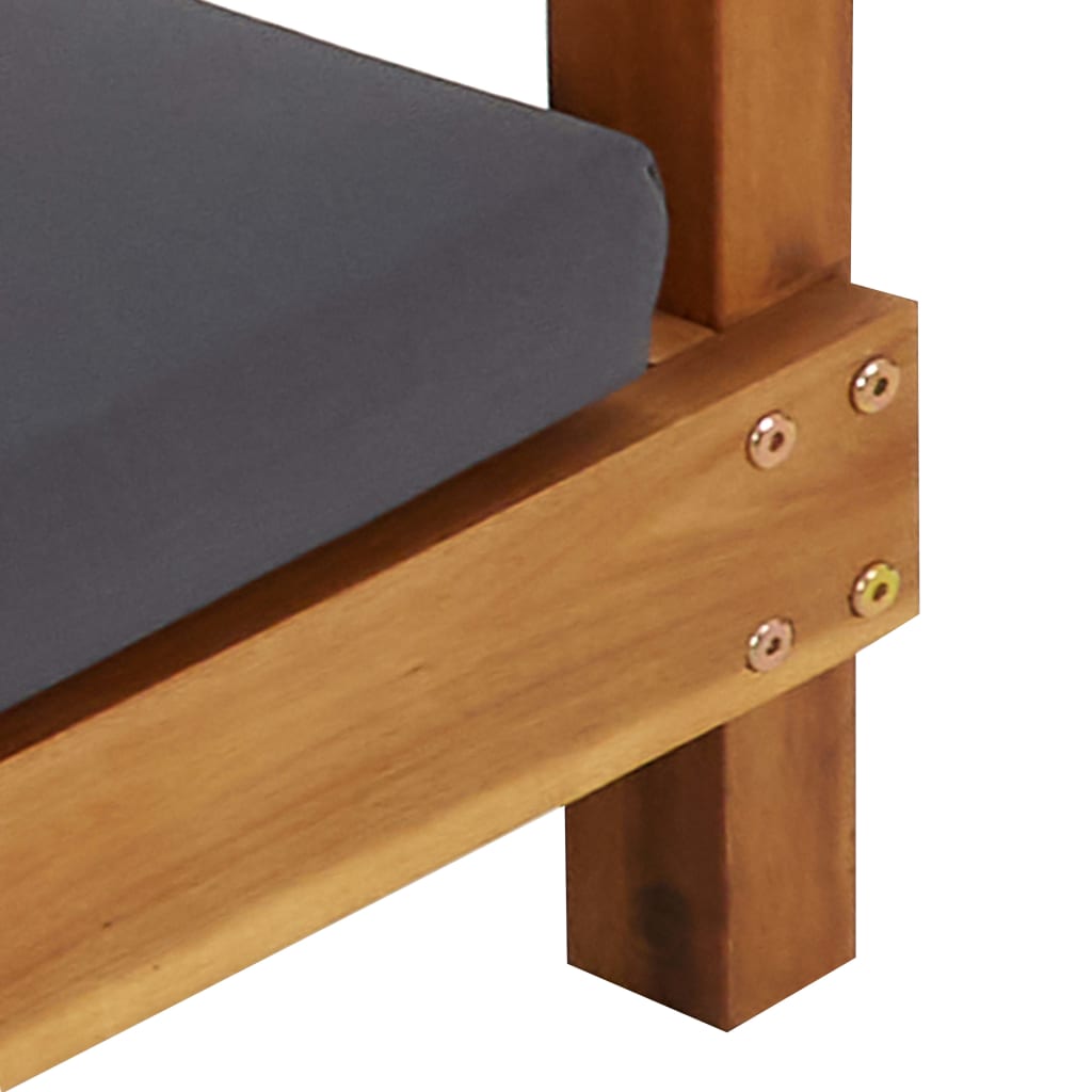 Tumbona Doble Con Cortinas Y Cojines Madera Maciza De Acacia
