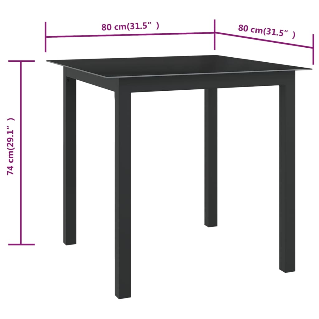 Mesa De Jardín De Aluminio Y Vidrio
