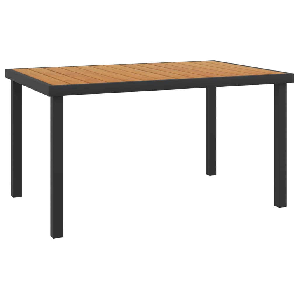 Mesa De Jardín De Aluminio Y Wpc 140X90X74 Cm