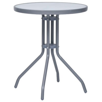 Mesa De Jardín Acero Y Vidrio 80 Cm