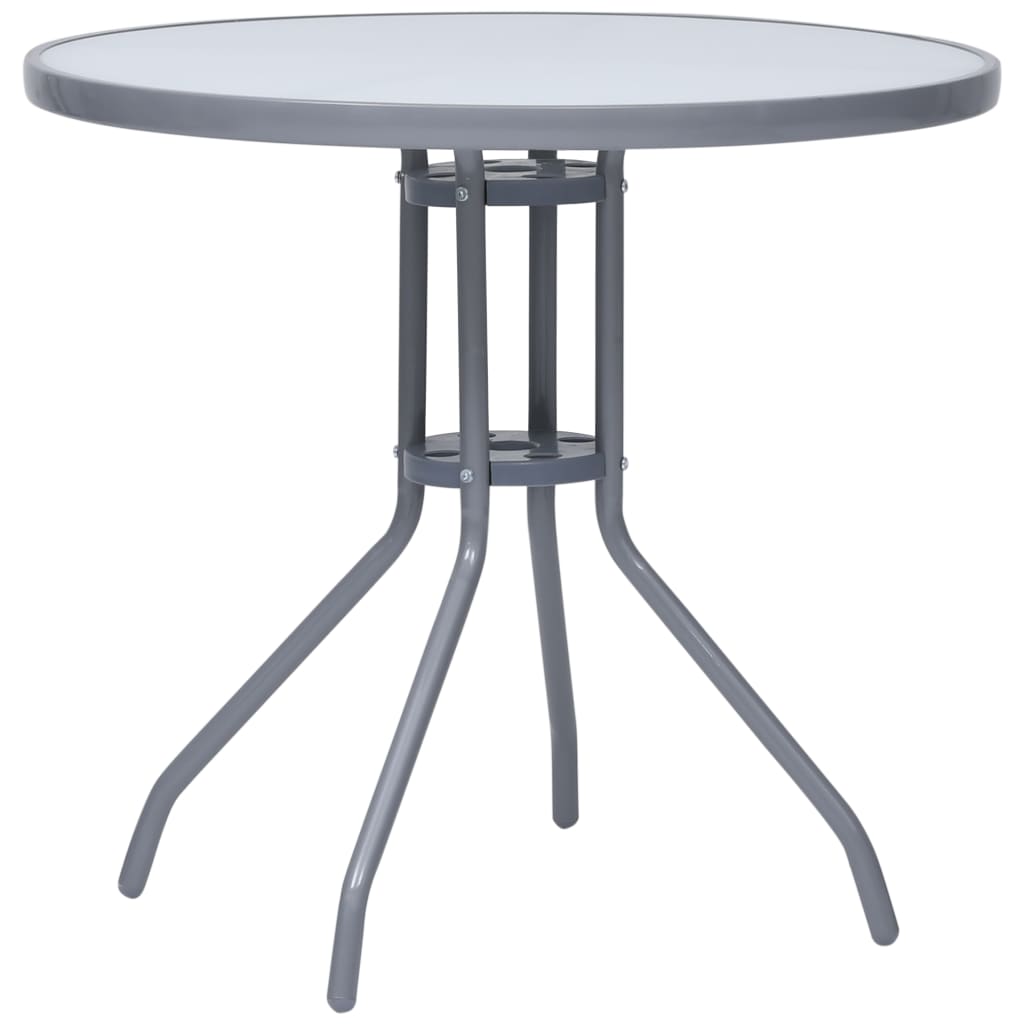 Mesa De Jardín Acero Y Vidrio 80 Cm
