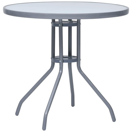 Mesa De Jardín Acero Y Vidrio 80 Cm