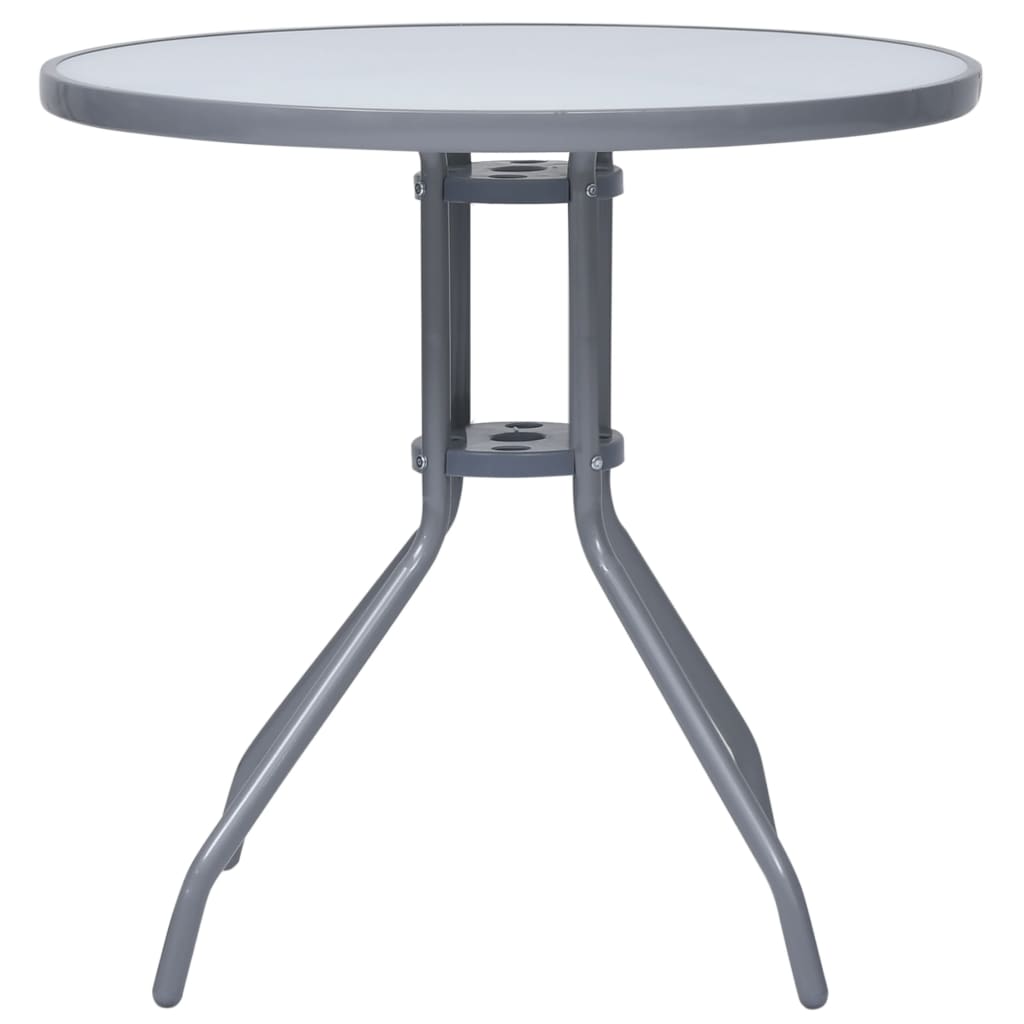 Mesa De Jardín Acero Y Vidrio 80 Cm