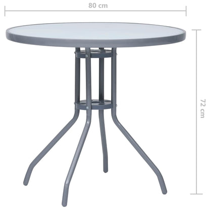 Mesa De Jardín Acero Y Vidrio 80 Cm