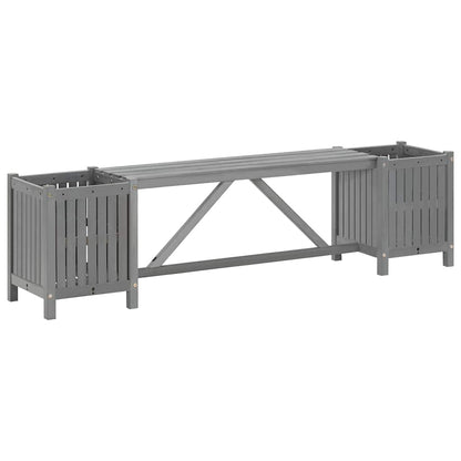 Banco De Jardín Con 2 Jardineras Madera De Acacia 150 Cm