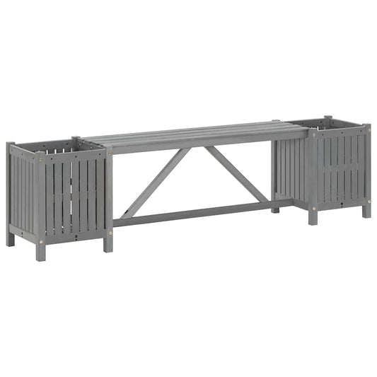 Banco De Jardín Con 2 Jardineras Madera De Acacia 150 Cm