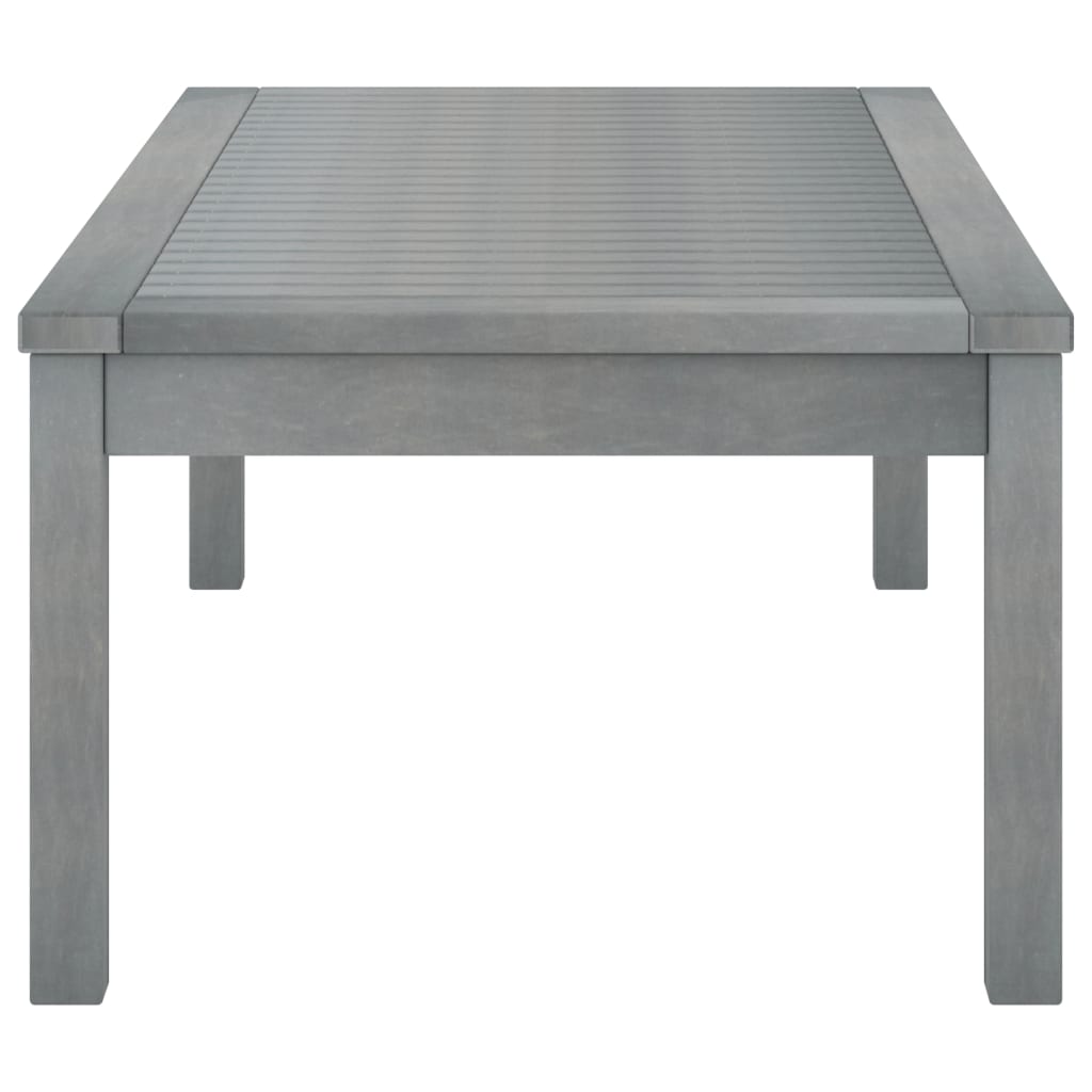 Mesa De Centro De Madera Maciza De Acacia Gris 100X50X33 Cm