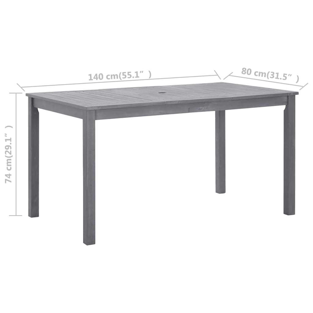 Mesa De Jardín Madera Maciza De Acacia Lavado