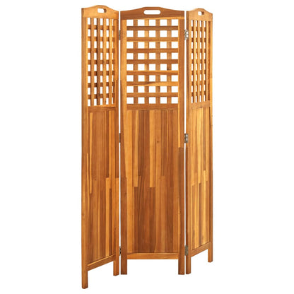 Biombo De 3 Paneles Madera Maciza De Acacia