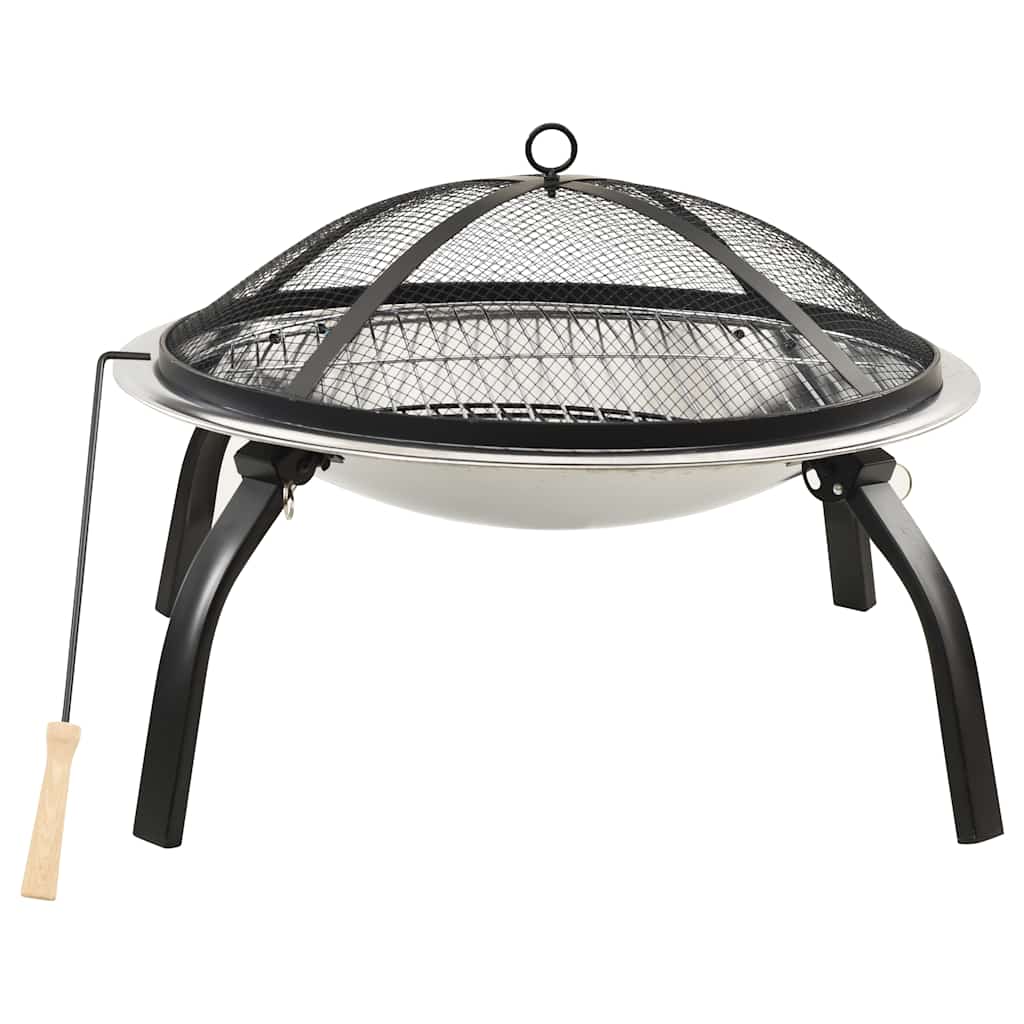 Brasero Y Barbacoa 2 En 1 Atizador Acero Inoxidable 56X56X49 Cm