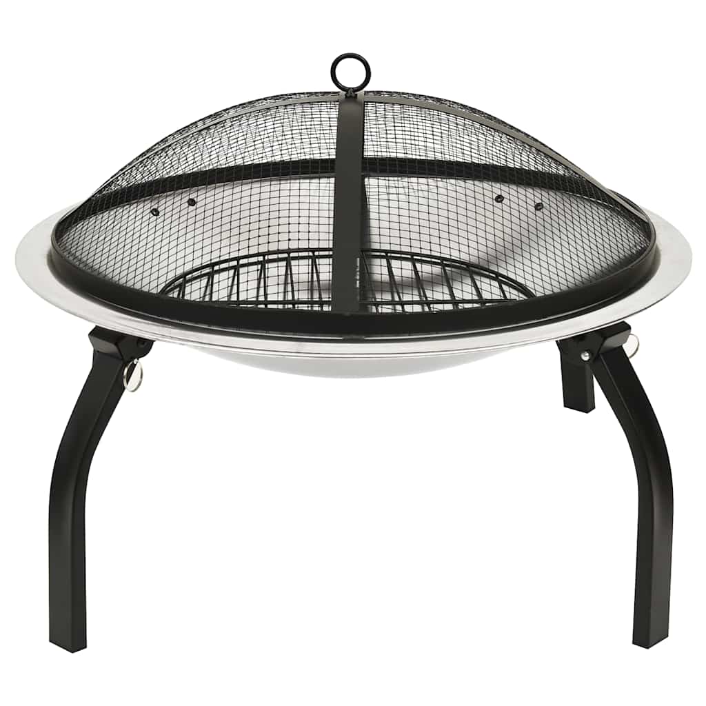Brasero Y Barbacoa 2 En 1 Atizador Acero Inoxidable 56X56X49 Cm