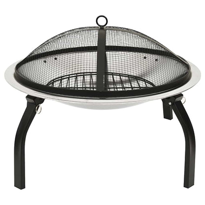 Brasero Y Barbacoa 2 En 1 Atizador Acero Inoxidable 56X56X49 Cm